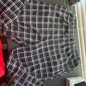 Black and white plaid pajama pants